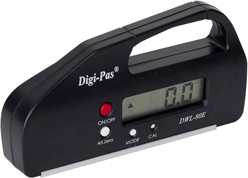 Digi-Pas مستوى رقمي بحجم الجيب DigiPas DWL80E، مقياس زاوية إلكتروني، منقلة، كاشف زاوية، مقياس ميل، 0.1°، 4 بوصة، أسود - Image 5